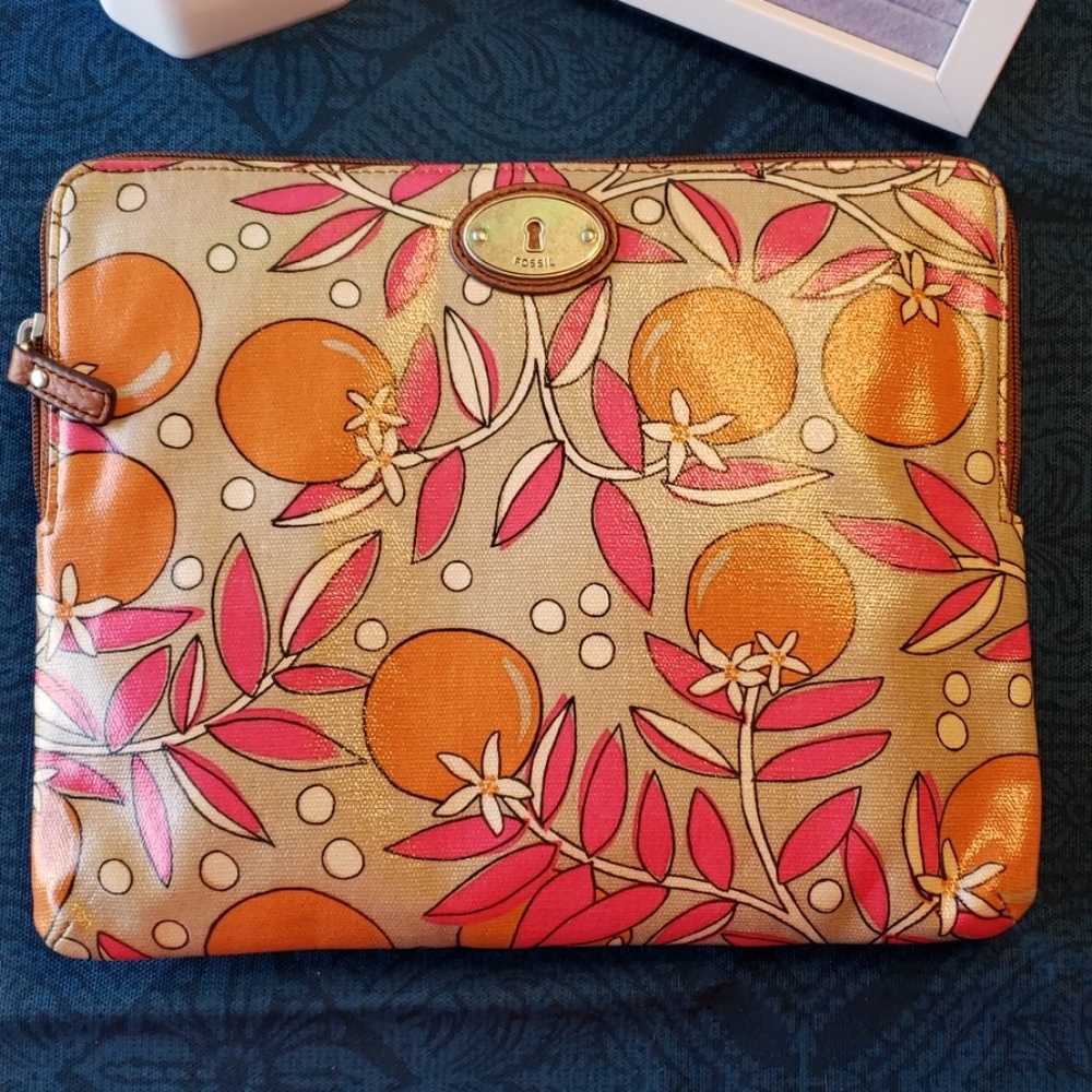 Fossil Coated Canvas Orange Blossom Tablet Case